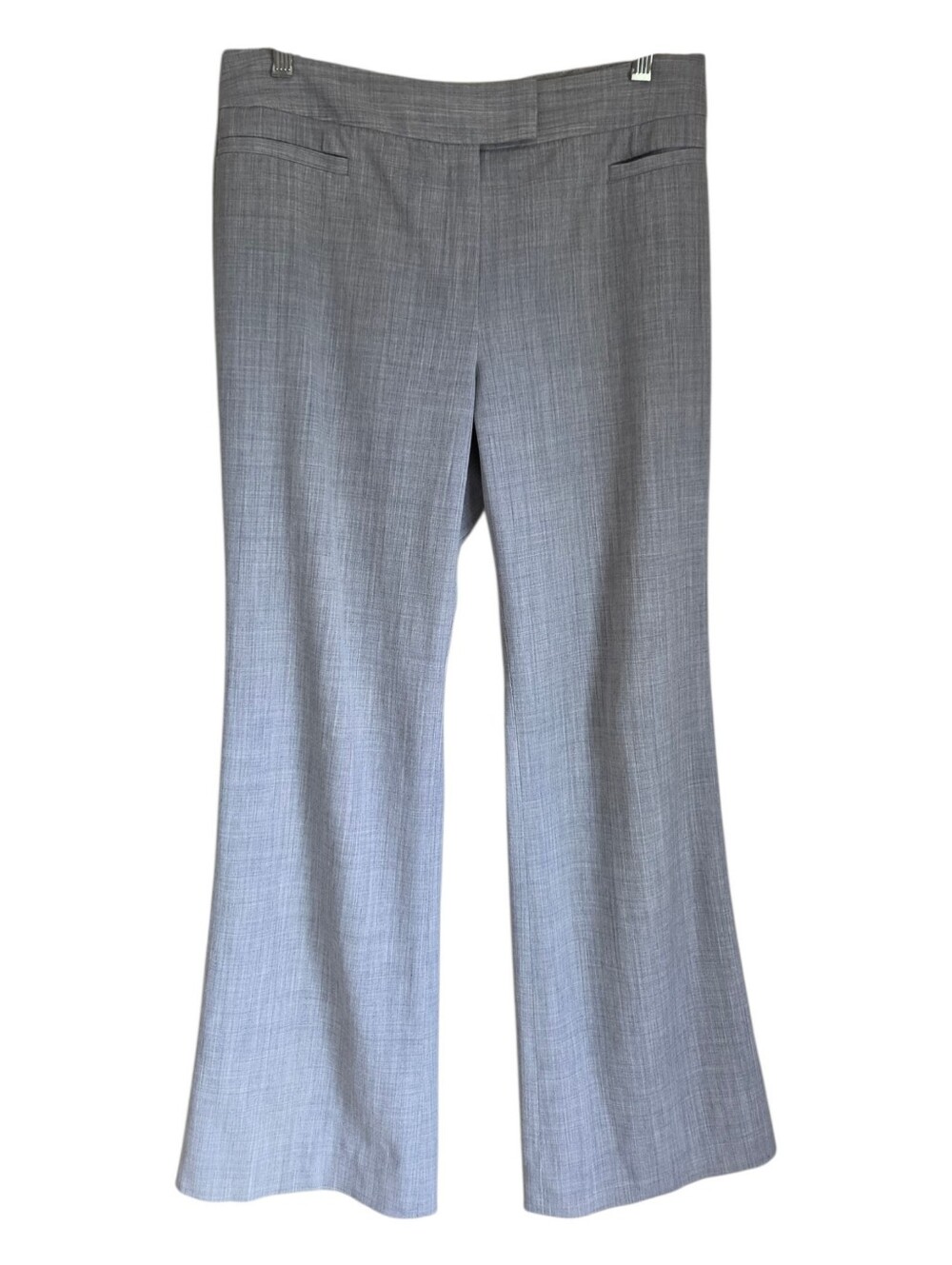 lafayette 148 new york stretch virgin wool wide leg trousers pants grey size 12